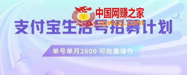 支付宝生活号作者招募计划，单号单月2600，可批量去做，工作室一人一个月轻松1w+【揭秘】,支付宝生活号作者招募计划，单号单月2600，可批量去做，工作室一人一个月轻松1w+【揭秘】,支付,平台,内容,第1张