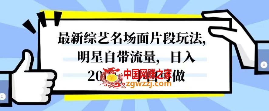 最新综艺名场面片段玩法，明星自带流量，日入200+，小白可做【揭秘】,最新综艺名场面片段玩法，明星自带流量，日入200+，小白可做【揭秘】,项目,介绍,第1张