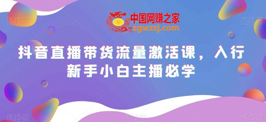 抖音直播带货流量激活课，入行新手小白主播必学,抖音直播带货流量激活课，入行新手小白主播必学,直播间,带货,话术,第1张