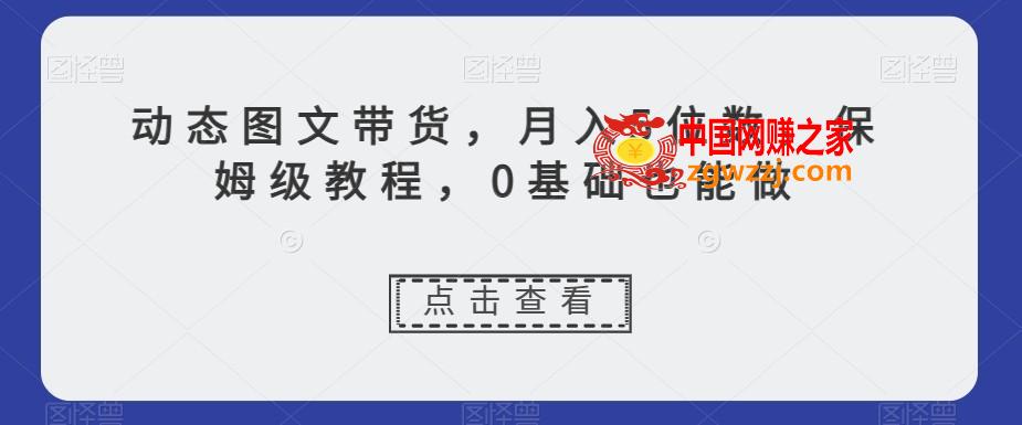 动态图文带货，月入5位数，保姆级教程，0基础也能做【揭秘】,动态图文带货，月入5位数，保姆级教程，0基础也能做【揭秘】,项目,带货,图文,第1张