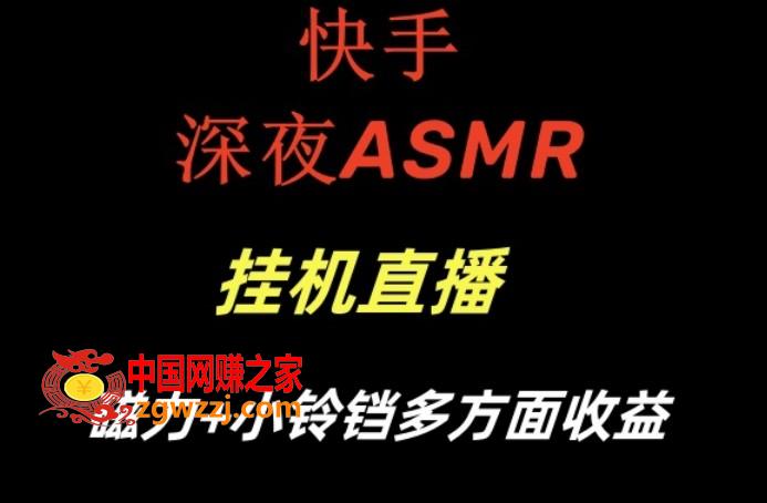 快手深夜ASMR挂机直播，磁力+小铃铛收益（附带工具和5G素材）【揭秘】