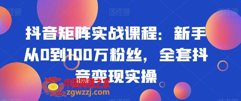 抖音矩阵实战课程：新手从0到100万粉丝，全套抖音变现实操,抖音矩阵实战课程：新手从0到100万粉丝，全套抖音变现实操,变现,抖音,视频,第1张