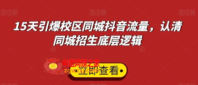 15天引爆校区同城抖音流量，认清同城招生底层逻辑,15天引爆校区同城抖音流量，认清同城招生底层逻辑,.mp4,同城,第1张