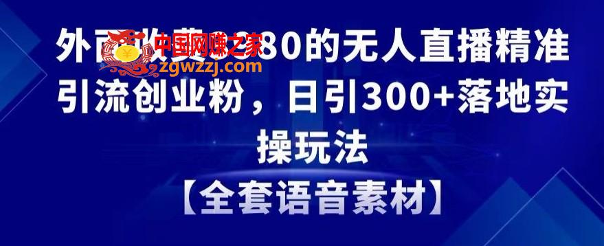 外面收费3980的无人直播精准引流创业粉，日引300+落地实操玩法【全套语音素材】【揭秘】,外面收费3980的无人直播精准引流创业粉，日引300+落地实操玩法【全套语音素材】【揭秘】,引流,比较,学习,第1张