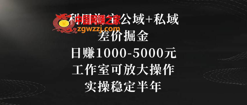 利用淘宝公域+私域差价掘金，日赚1000-5000元，工作室可放大操作，实操稳定半年【揭秘】,利用淘宝公域+私域差价掘金，日赚1000-5000元，工作室可放大操作，实操稳定半年【揭秘】,操作,差价,如何,第1张