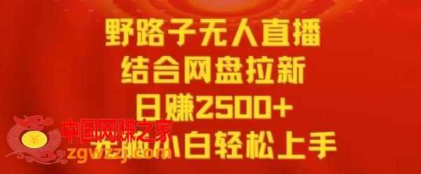 野路子无人直播结合网盘拉新，日赚2500+，小白无脑轻松上手【揭秘】,野路子无人直播结合网盘拉新，日赚2500+，小白无脑轻松上手【揭秘】,直播,无人,项目,第1张