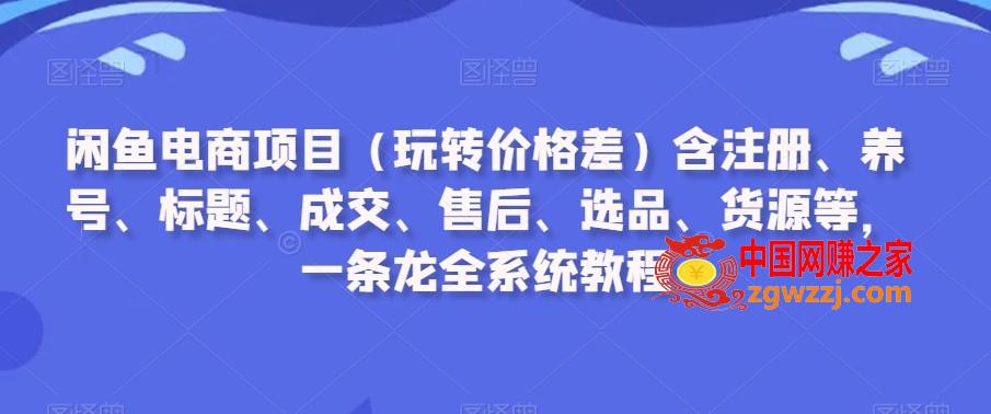 闲鱼电商项目（玩转价格差）含注册、养号、标题、成交、售后、选品、货源等，一条龙全系统教程,闲鱼电商项目（玩转价格差）含注册、养号、标题、成交、售后、选品、货源等，一条龙全系统教程,闲鱼,如何,货源,第1张