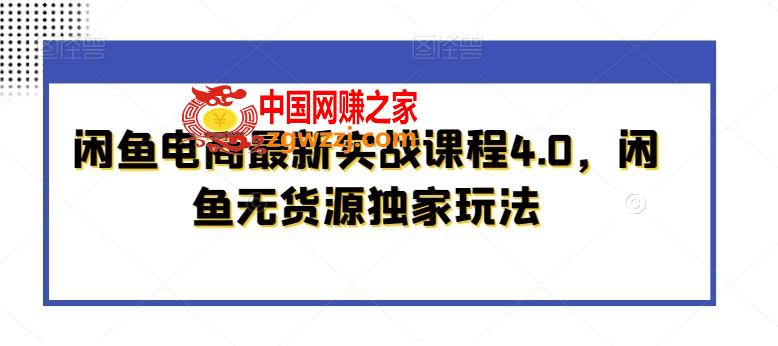 闲鱼电商最新实战课程4.0，闲鱼无货源独家玩法