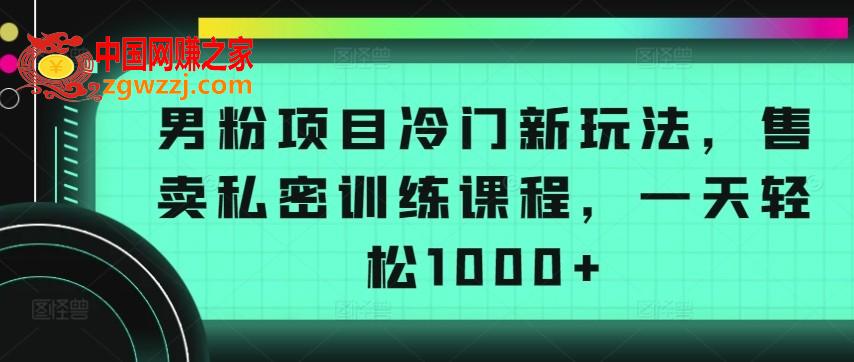 男粉项目冷门新玩法，售卖私密训练课程，一天轻松1000+【揭秘】,男粉项目冷门新玩法，售卖私密训练课程，一天轻松1000+【揭秘】,项目,学习,第1张