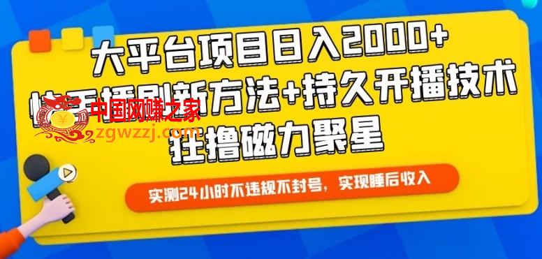 大平台项目日入2000+，快手播剧新方法+持久开播技术，狂撸磁力聚星【揭秘】,大平台项目日入2000+，快手播剧新方法+持久开播技术，狂撸磁力聚星【揭秘】,项目,快手,下载,第1张