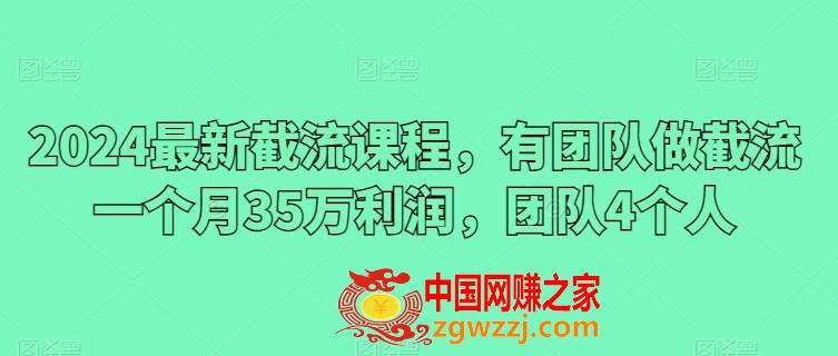 2024最新截流课程，有团队做截流一个月35万利润，团队4个人,2024最新截流课程，有团队做截流一个月35万利润，团队4个人,截流,我们,团队,第1张