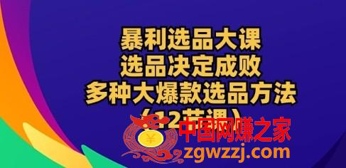 暴利选品大课：选品决定成败，教你多种大爆款选品方法(12节课)