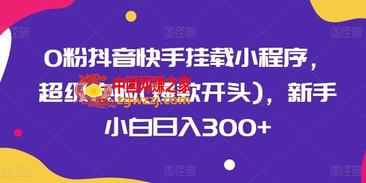 0粉抖音快手挂载小程序，超级换脸(爆款开头)，新手小白日入300+【揭秘】