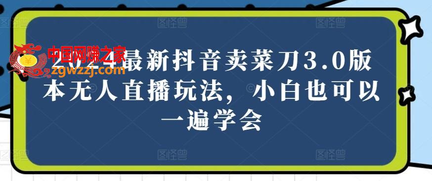 2024最新抖音卖菜刀3.0版本无人直播玩法，小白也可以一遍学会【揭秘】