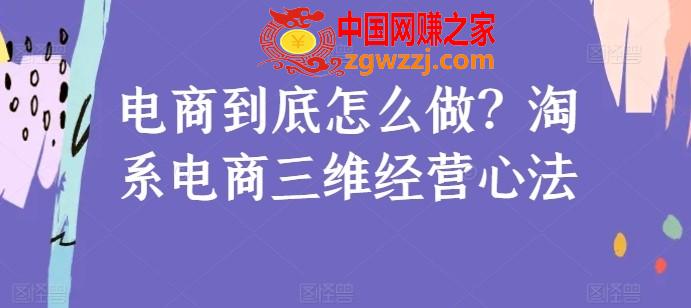 电商到底怎么做？淘系电商三维经营心法,电商到底怎么做？淘系电商三维经营心法,运营,第1张