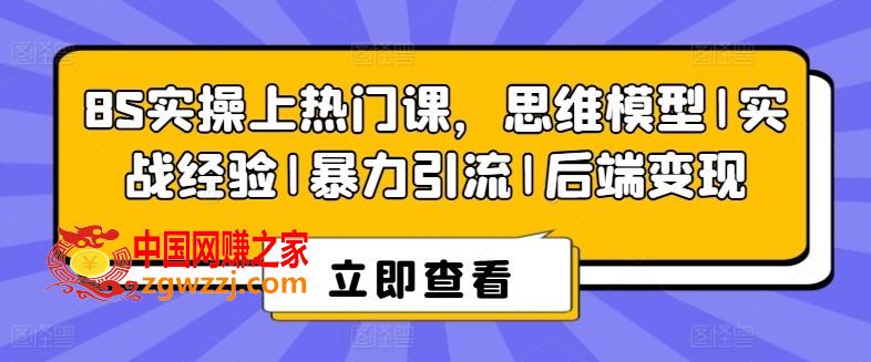 8S实操上热门课，思维模型|实战经验|暴力引流|后端变现