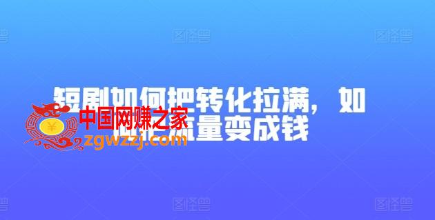 短剧如何把转化拉满，如何把流量变成钱