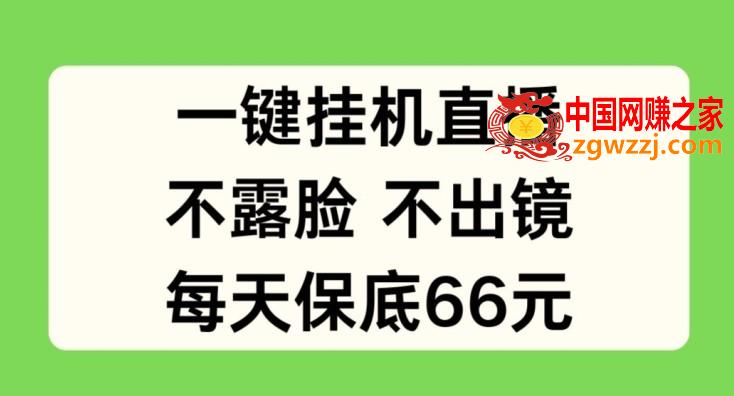 一键挂JI直播，不露脸不出境，每天保底66元【揭秘】