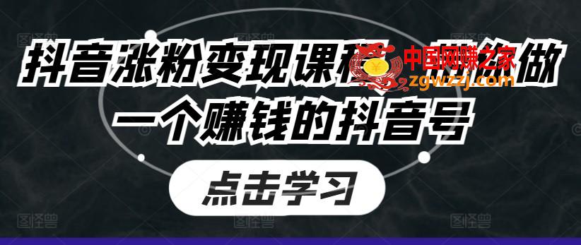 抖音涨粉变现课程，带你做一个赚钱的抖音号,抖音涨粉变现课程，带你做一个赚钱的抖音号,视频,制作,抖音,第1张