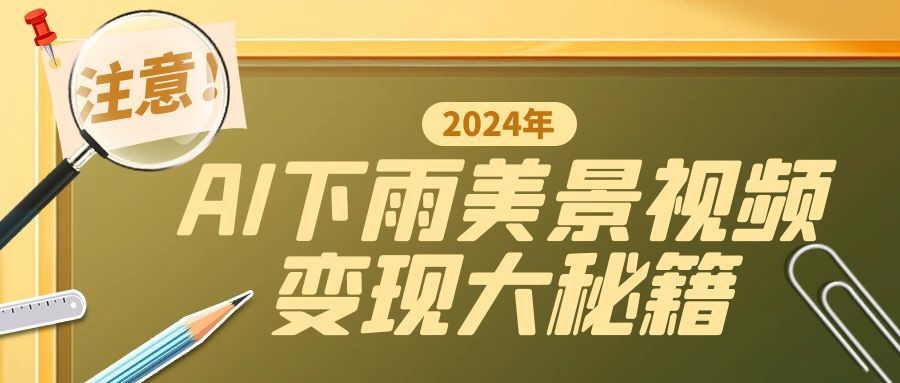 一键生成AI下雨美景视频，零基础打造1700万播放神作，手把手教你变现秘籍,一键生成AI下雨美景视频，零基础打造1700万播放神作，手把手教你变现秘籍,视频,手把手,AI,第1张