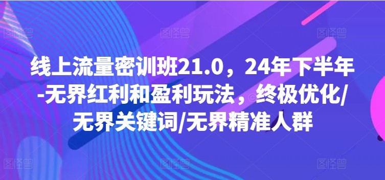 线上流量密训班21.0，24年下半年-**红利和盈利玩法，终极优化/**关键词/**精准人群,线上流量密训班21.0，24年下半年-**红利和盈利玩法，终极优化/**关键词/**精准人群,玩法,**,流量,第1张