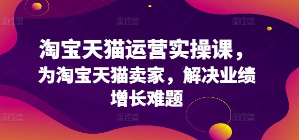 淘宝天猫运营实操课，为淘宝天猫卖家，解决业绩增长难题,淘宝天猫运营实操课，为淘宝天猫卖家，解决业绩增长难题,推广,转化,第1张