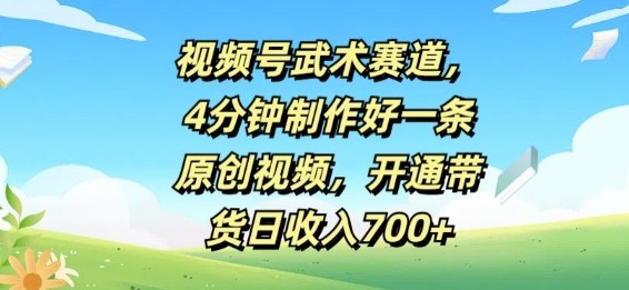 视频号武术赛道，4分钟制作好一条原创视频，开通带货日收入几张,视频号武术赛道，4分钟制作好一条原创视频，开通带货日收入几张,视频,赛道,项目,第1张