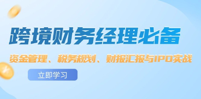 （12323期）跨境 财务经理必备：资金管理、税务规划、财报汇报与IPO实战,（12323期）跨境 财务经理必备：资金管理、税务规划、财报汇报与IPO实战,.mp4,企业,财务,第1张