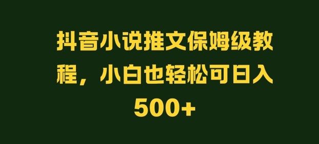 抖音小说推文保姆级教程，小白也轻松可日入500+,抖音小说推文保姆级教程，小白也轻松可日入500+,教程,推文,小说,第1张