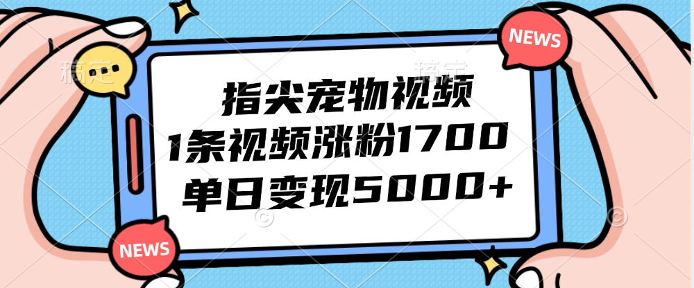 （12549期）指尖宠物视频，1条视频涨粉1700，单日变现5000+,（12549期）指尖宠物视频，1条视频涨粉1700，单日变现5000+,视频,项目,宠物,第1张