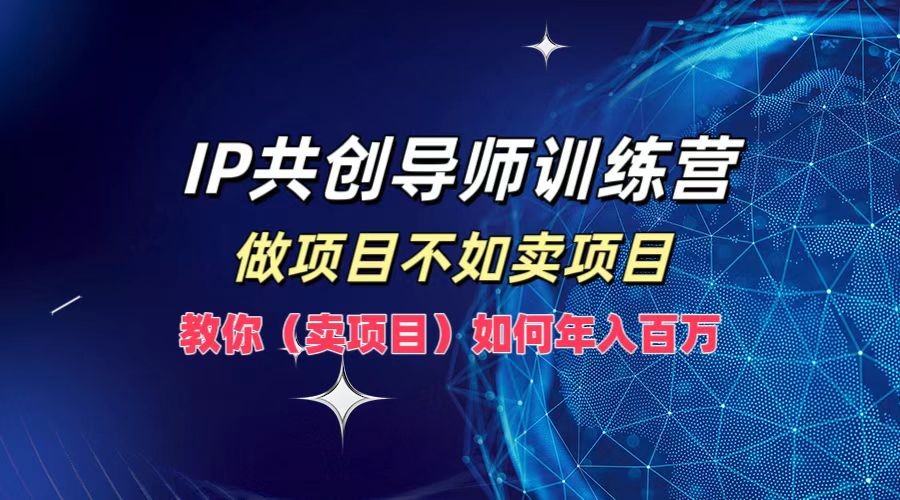 IP共创**训练营，做项目不如卖项目，教你（卖项目）如何实现年入百万