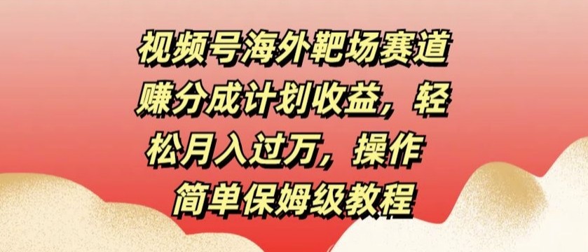 视频号海外靶场赛道赚分成计划收益，轻松月入过万，操作简单保姆级教程,视频号海外靶场赛道赚分成计划收益，轻松月入过万，操作简单保姆级教程,视频,赛道,收益,第1张