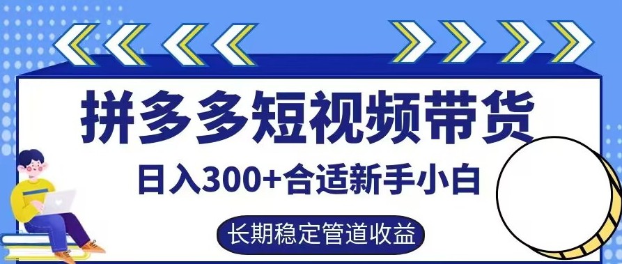 拼多多短视频带货日入300+有长期稳定被动收益，合适新手小白【揭秘】,拼多多短视频带货日入300+有长期稳定被动收益，合适新手小白【揭秘】,多多,频带,视频,第1张