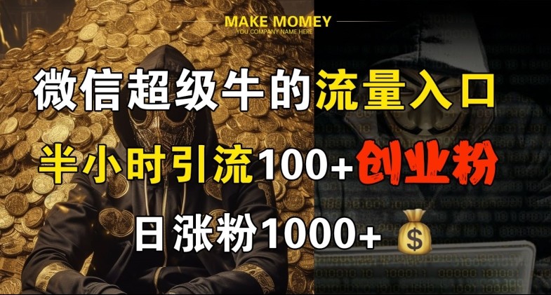 微信超级牛的流量入口，半小时引流100+创业粉，日涨粉1000+,微信超级牛的流量入口，半小时引流100+创业粉，日涨粉1000+,流量,微信,引流,第1张