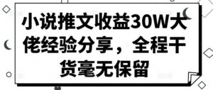 小说推文收益30W大佬经验分享，全程干货毫无保留,6e428e22cb0170baae7e03d2ce570ae6_20241015103829290-20241015023829-670dd5a5e7a95-300x127.jpg,小说,推文,收益,第1张